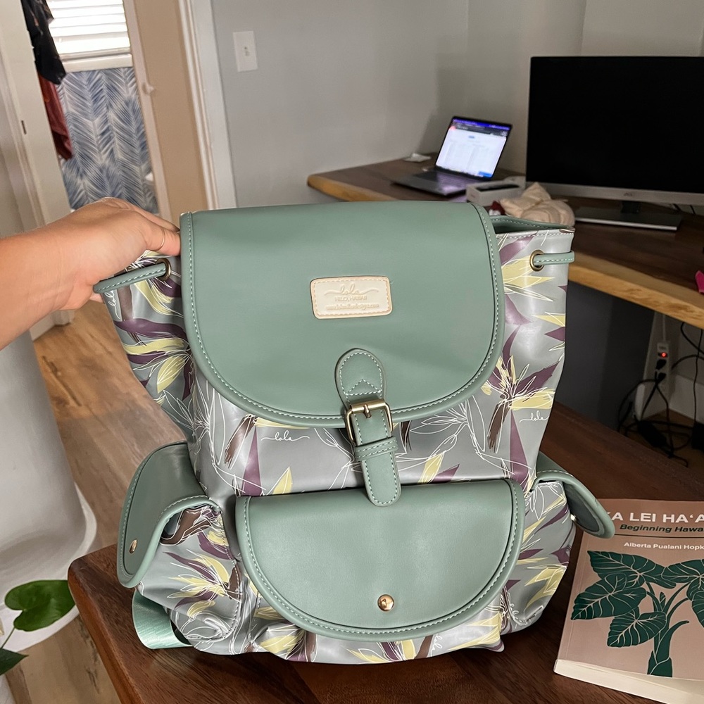 Faux leather backpack